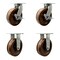 Service Caster 12'' Heavy Duty High Temp Phenolic Caster Set 2 Swivel Lock and Brake 2 Rigid, 4PK CRAN-KP92S1230-PHRHT-SLB-BSL-2-R-2 - alternate 1